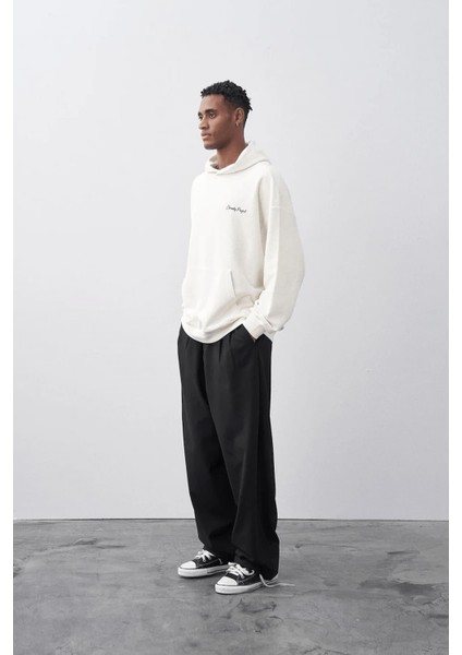 Baggy Fit Kumaş Pantolon - Siyah modelleri