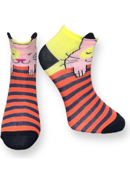 2'Li Hayvan Tasarımlı Esnek Nem Alabilen Pamuklu Spor Patik Çoraplar fırsatları