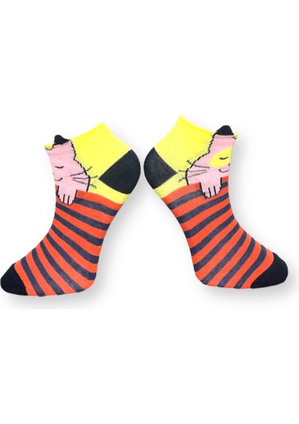 2'Li Hayvan Tasarımlı Esnek Nem Alabilen Pamuklu Spor Patik Çoraplar indirimleri