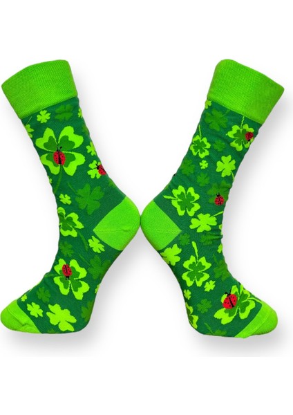 2'Li Yonca Ve Arı Tasarımlı Esnek Nem Alabilen Pamuklu Spor Soket Çoraplar modelleri