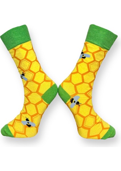 2'Li Yonca Ve Arı Tasarımlı Esnek Nem Alabilen Pamuklu Spor Soket Çoraplar indirimleri