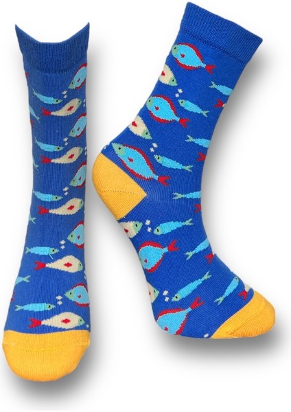 2'Li Balık Ve Uğur Böceği Tasarımlı Esnek Nem Alabilen Pamuklu Spor Soket Çoraplar fiyatları