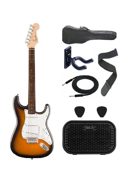 Debut Serisi Stratocaster Laurel Klavye 2 Ton Sunburst Elektro Gitar Seti