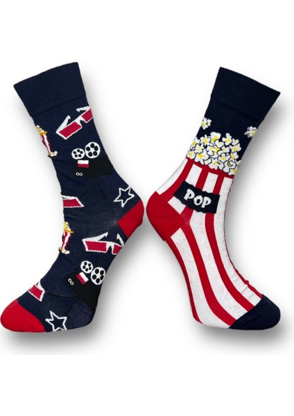 3'Lü Patlamış Mısır, Içki Şişesi Ve Renkli Dalga Tasarımlı Esnek Nem Alabilen Pamuklu Spor Soket Çoraplar fiyatları