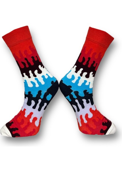 3'Lü Patlamış Mısır, Içki Şişesi Ve Renkli Dalga Tasarımlı Esnek Nem Alabilen Pamuklu Spor Soket Çoraplar fırsatları