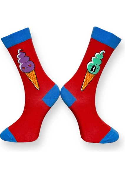 3'Lü Dondurma Ve Karakter Temalı Esnek Nem Alabilen Pamuklu Spor Soket Çoraplar modelleri