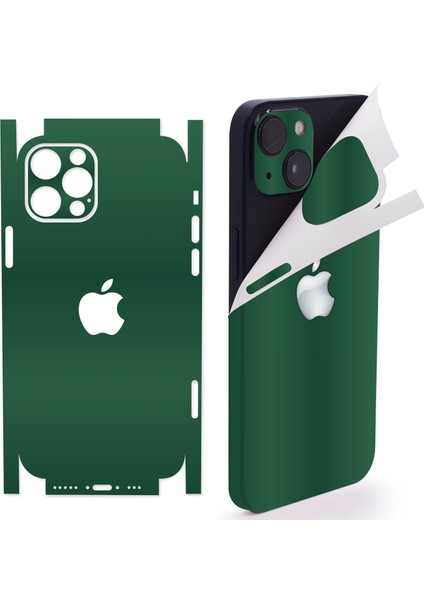 Apple iPhone 14 Pro Max Için 360 Full Arka Kaplama Koruma Sticker Kılıfsız Kullanım Için Mat Yeşil
