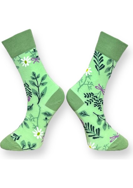3'Lü Doğa Temalı Kuş Ve Yaprak Tasarımlı Esnek Nem Alabilen Pamuklu Spor Soket Çoraplar fırsatları