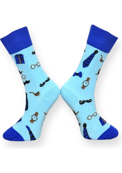 3'Lü Mavi Aksesuar, Kırmızı Dalga Ve Yeşil Figür Tasarımlı Esnek Nem Alabilen Pamuklu Spor Soket Çoraplar fiyatları