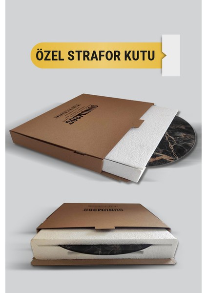 Füme Ayna, Dönen Standlı Lüx Servis Sunum Tabağı, Dönen Pasta ve Peynir Tabağı Standı