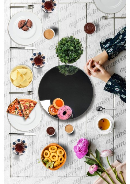 Füme Ayna, Dönen Standlı Lüx Servis Sunum Tabağı, Dönen Pasta ve Peynir Tabağı Standı