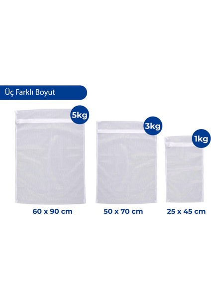 Wenko Çamaşır Yıkama Filesi Beyaz 3'lü Set