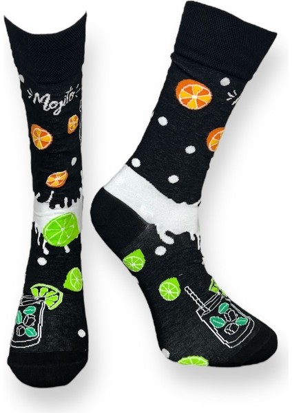 4'Lü Sıcak Hava Balonu, Avokado, Kurabiye Ve Narenciye Tasarımlı Esnek Nem Alabilen Pamuklu Spor Soket Çoraplar indirimleri