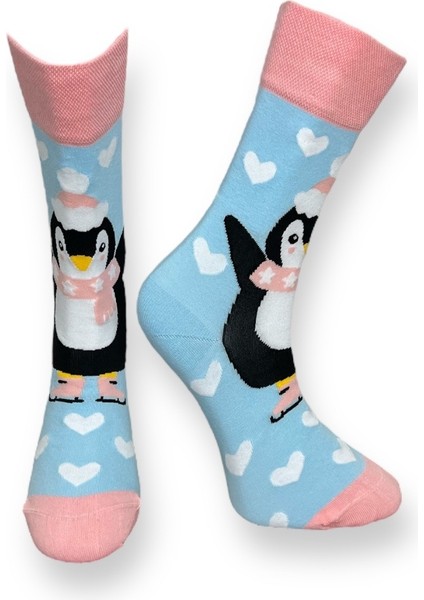 4'Lü Unicorn, Penguen, Ayı Ve Müzik Temalı Esnek Nem Alabilen Pamuklu Spor Soket Çoraplar