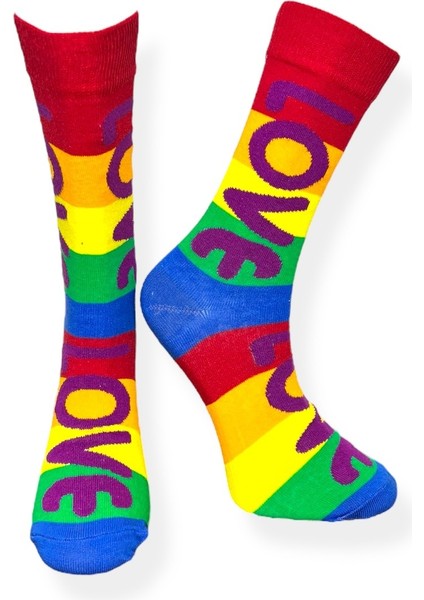 5'Li Love Ve Geometri Tasarımlı Esnek Nem Alabilen Pamuklu Spor Soket Çoraplar fiyatları