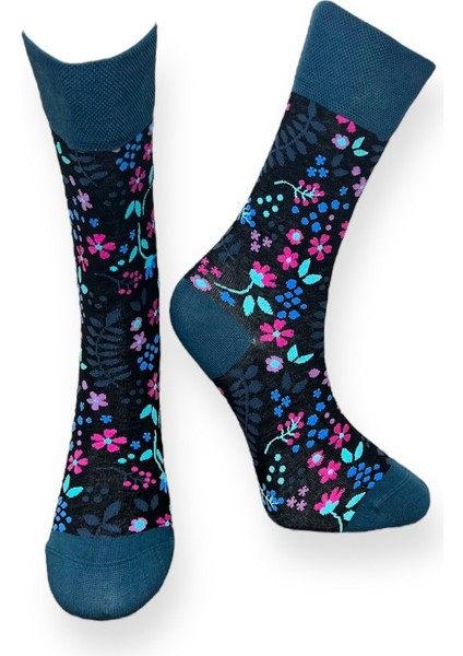 4'Lü Gökkuşağı Kalp Ve Çiçek Tasarımlı Esnek Nem Alabilen Pamuklu Spor Soket Çoraplar fırsatları