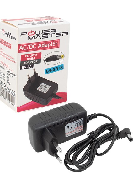 PM-1660 5 Volt-2 Amper Priz Tipi Adaptör 5.5*2.5 Uç