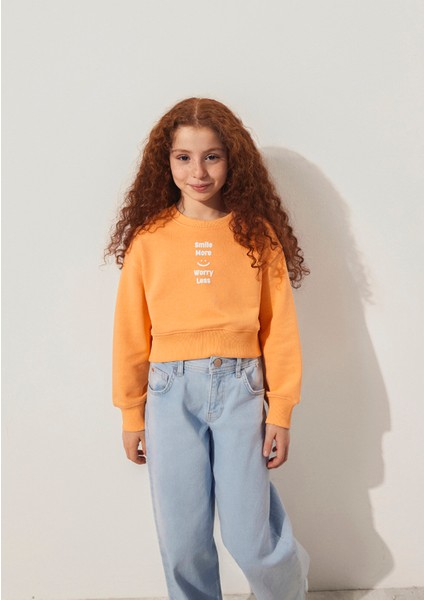 Sunshine Baskılı Turuncu Sweatshirt 7S10089-71240