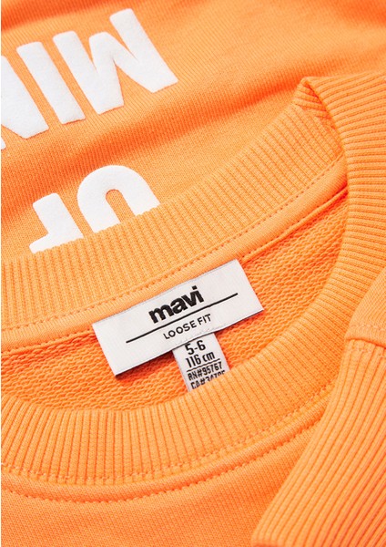 Sunshine Baskılı Turuncu Sweatshirt 7S10089-71240