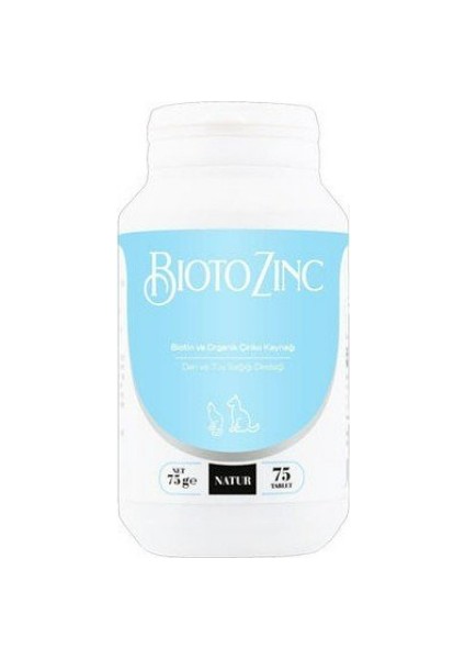 Bioto Zinc 5 Mg Biotin Kedi&köpek Deri ve Tüy Sağlığı 75 Tablet