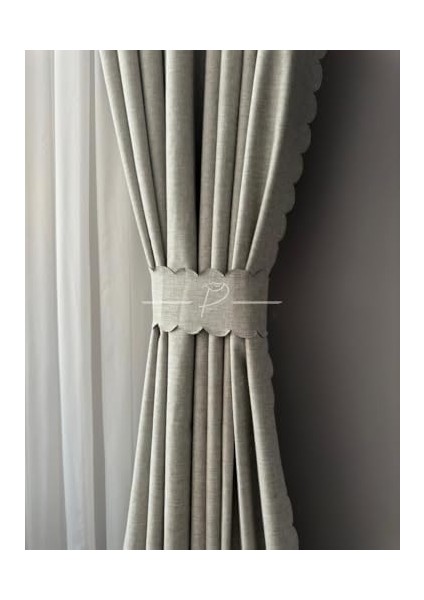 Karartma Blackout Sıvama Keten Ultrasonik Kesim Fon Perde 2 Renk Seçeneği 250 x 270 Açık Bej modelleri