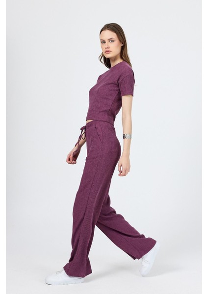 Gül Kurusu Bisiklet Yaka Bürümcük Dokulu Kumaş Alt Üst Takım 1455 fiyatları