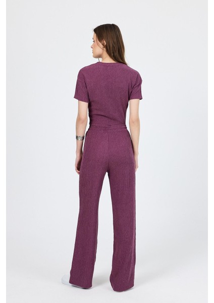 Gül Kurusu Bisiklet Yaka Bürümcük Dokulu Kumaş Alt Üst Takım 1455 indirimleri