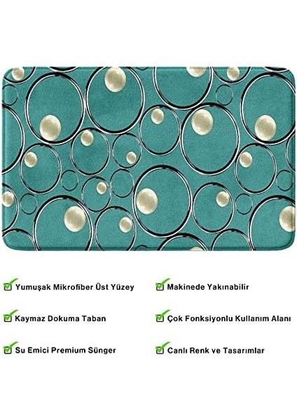 Sevimli Tasarımlı Mikrofiber Banyo Paspası, Kaymaz Taban, Makinede Yıkanabilir, Banyo Halısı (74_BPSM, 2'li Takım)