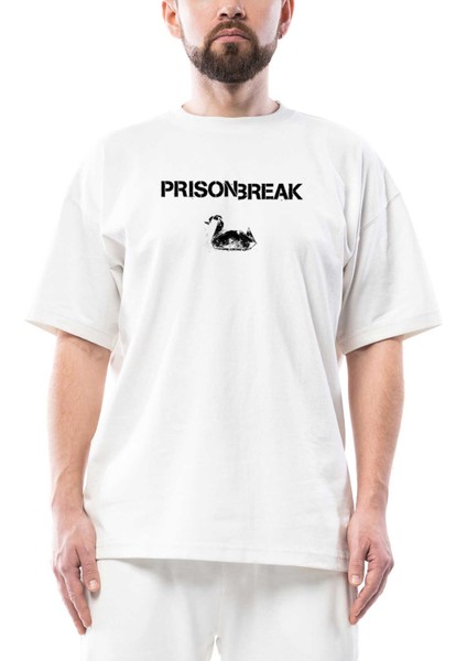 Prison Break 2 Oversize Beyaz Tişört