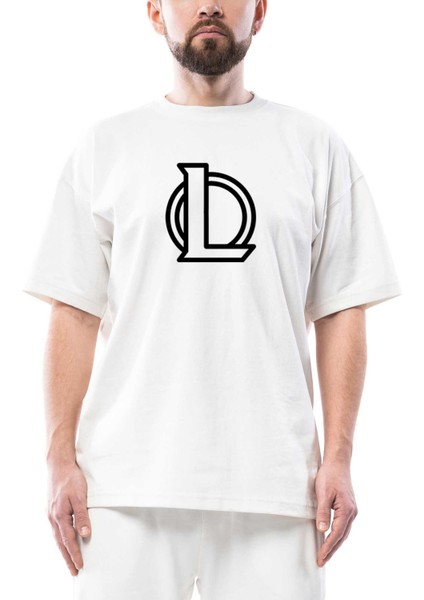 Lol Logo Oversize Beyaz Tişört