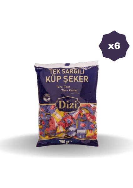 Tek Sargılı Küp Şeker 750 gr - (6 Adet)