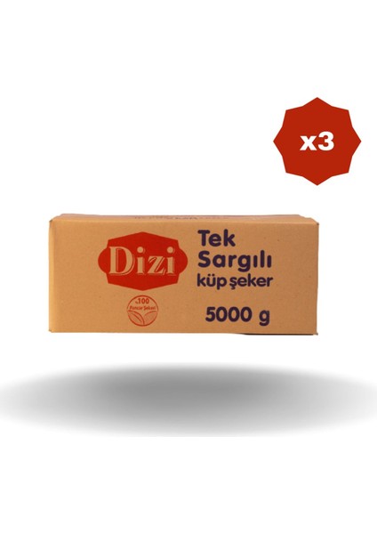 Tek Sargılı Küp Şeker 5 kg - (3 Adet)