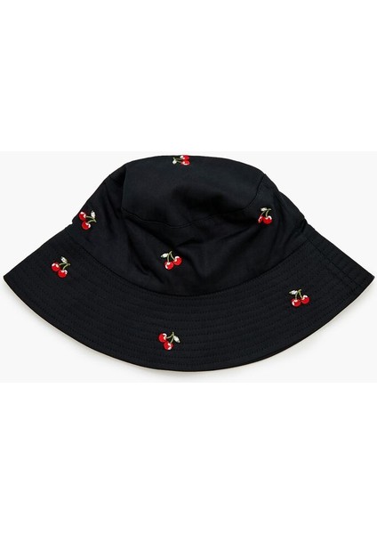 Kiraz Desenli Bucket Şapka