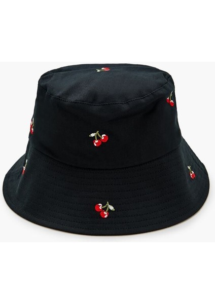 Kiraz Desenli Bucket Şapka
