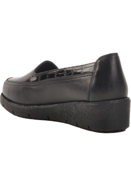 Siyah Hakiki Deri Kadın Casual Ayakkabı BB092 Z fırsatları