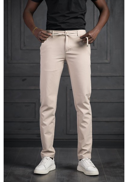 Beli Lastikli ve Iplikli Likralı Slimfit Yazlık Kumaş Jogger Pantolon fiyatları