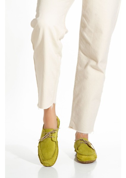 Kadın Hakiki Deri Comfort Ayakkabı 4055 Fıstık Yeşili fiyatları