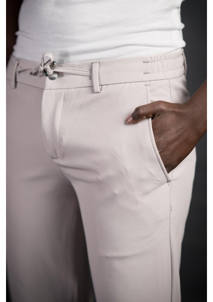Beli Lastikli ve Iplikli Likralı Slimfit Yazlık Kumaş Jogger Pantolon indirimleri