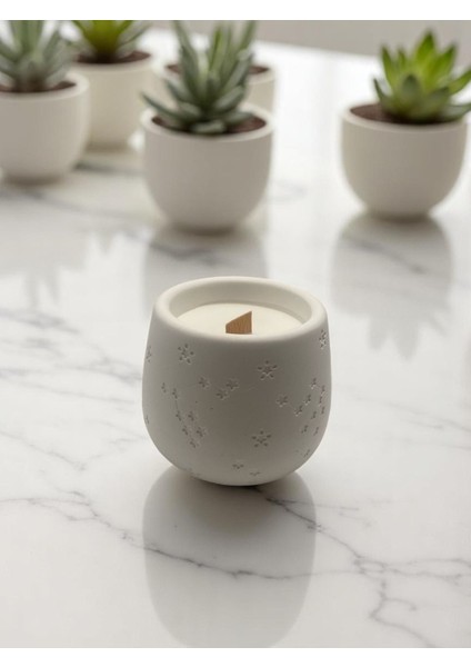 Dekoratif Yıldız Desenli Soya Wax Lavanta Kokulu Mum