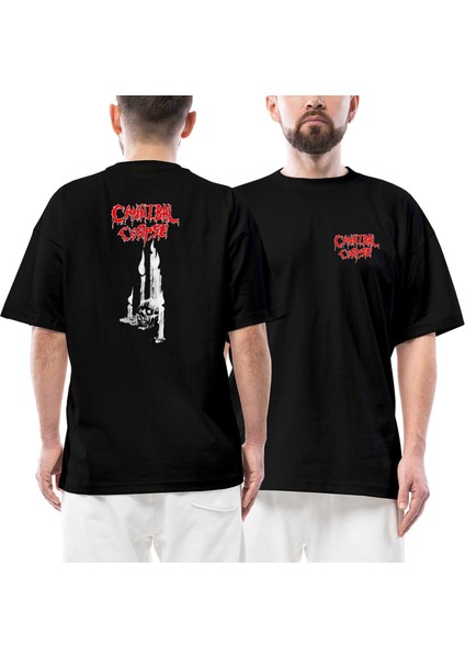 Cannibal Corpse Ritual Ön Arka Baskılı Siyah Oversize Tişört