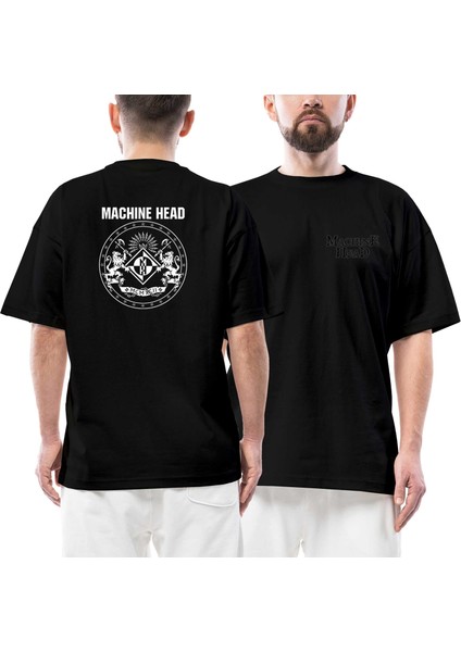 Machine Head Album 2020 Ön Arka Baskılı Siyah Oversize Tişört