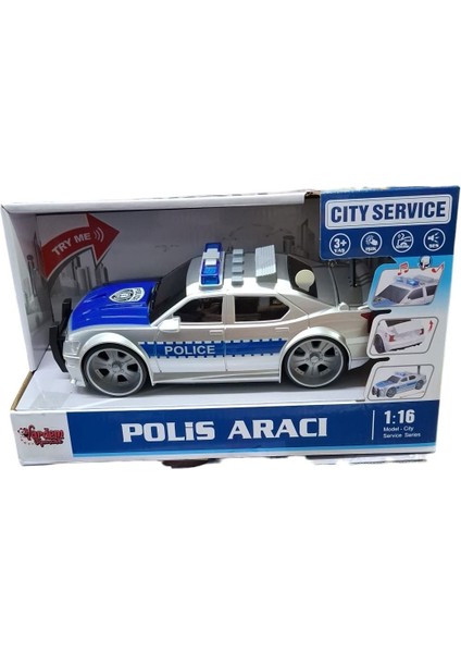 Sürtmeli Polis Arabası WY620A-B Sesli Işıklı 1:16 3+ fiyatları