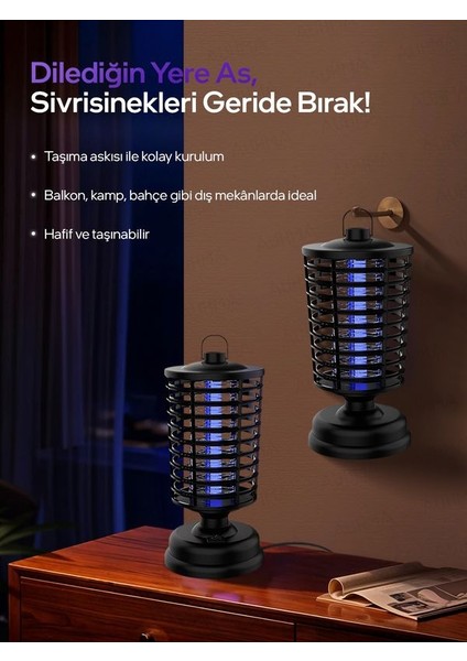 Ergonomik 3.6-4W 110-220V Askılı Sessiz Kokusuz Uv Işık Elektrikli Sinek Tuzağı Sivrisinek Kovucu