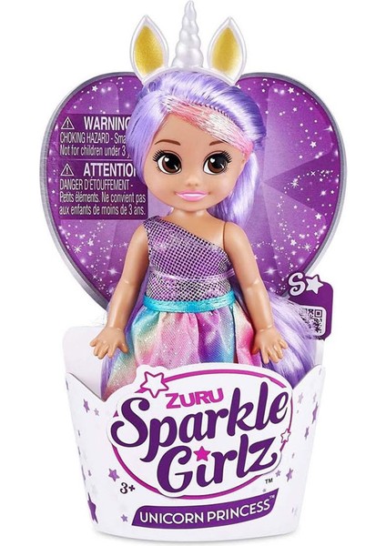 12 cm Unicorn Prenses Cupcake Mor 10094TQ3