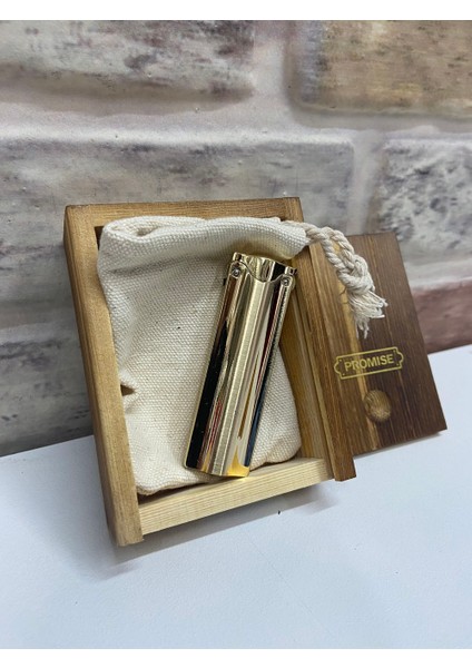 Promise Marka Benzinli Ince Model Sarı Gold Renk Kişiye Özel Çakmak fiyatları