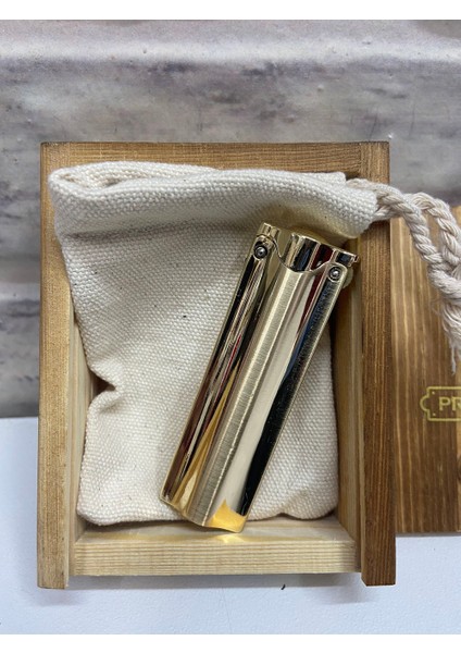 Promise Marka Benzinli Ince Model Sarı Gold Renk Kişiye Özel Çakmak modelleri