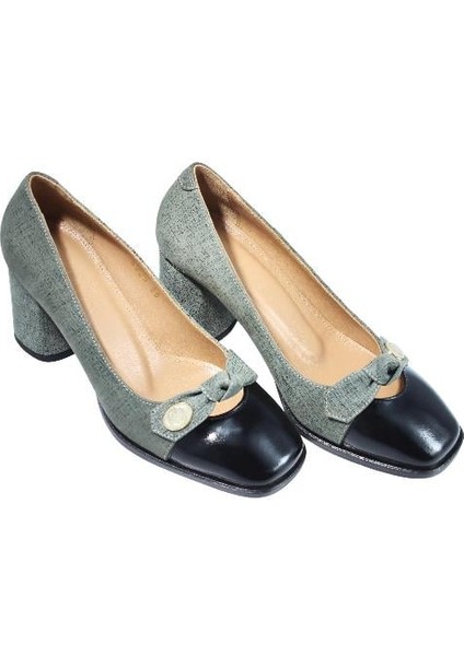 Deri Sıyah-Yesıl Ayakkabı Günlük 01 8225 modelleri