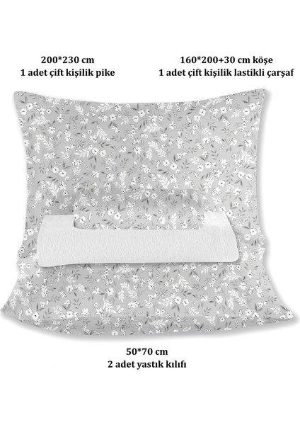 %100 Pamuk Olivia Beyaz Çift Kişilik Pike Takımı 200 x 230 cm fırsatları