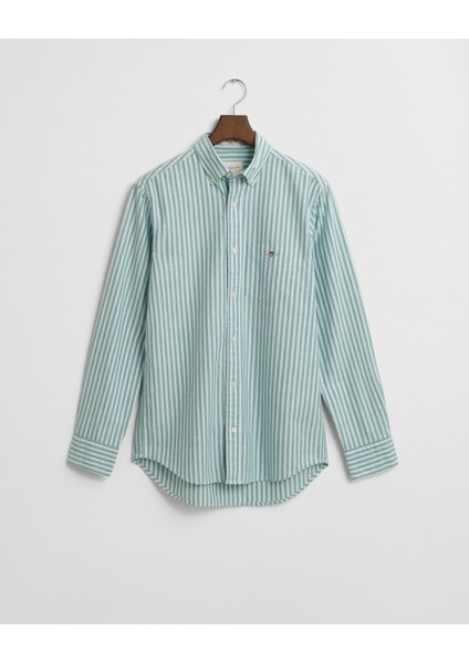 Erkek Yeşil Regular Fit Düğmeli Yaka Çizgili Gömlek 3250028.322 indirimleri