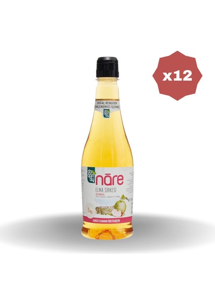 Nare Elma Sirkesi Pet 500 ml - (12 Adet)